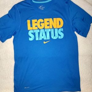 Nike Men's Medium DriFit athletic shirt, blue/orange